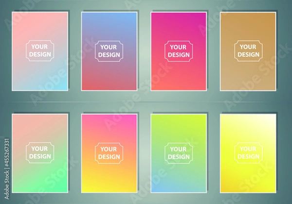 Fototapeta Abstract colorful vector blurred gradient backgrounds. Holographic template for your cover and design