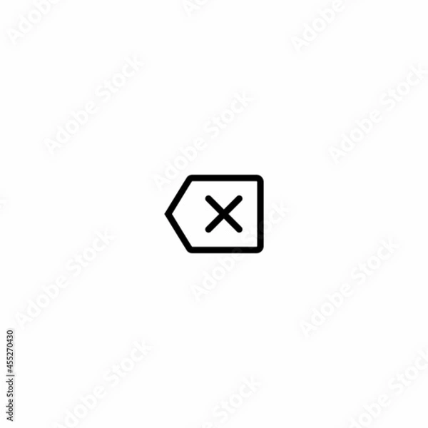 Fototapeta Delete Backspace Keyboard Key Icon Vector in Line Style