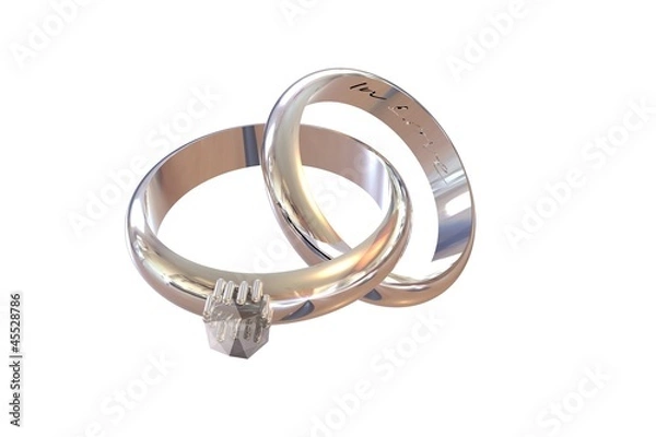 Obraz Trauringe aus Weissgold