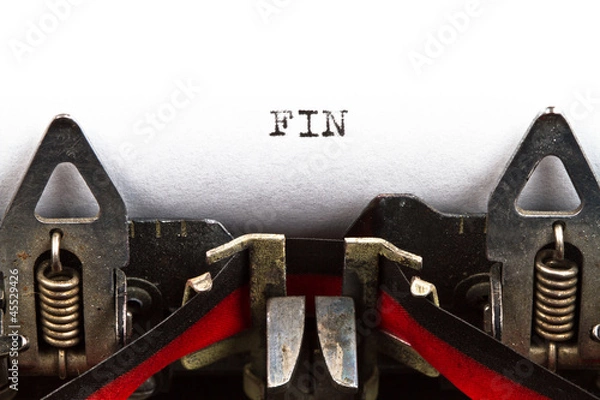 Obraz typewriter with text fin
