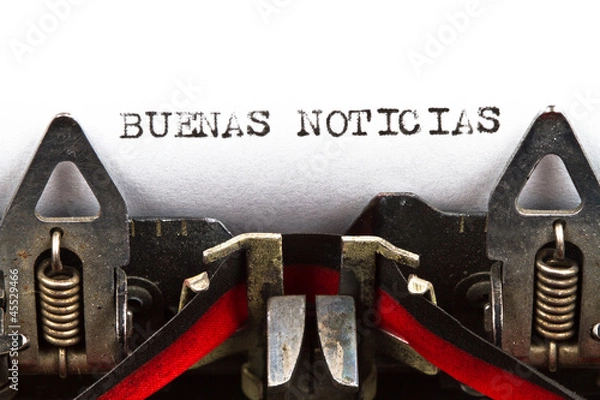 Obraz typewriter with text buenas noticias