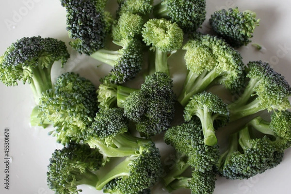 Obraz Close up shot of broccoli set.