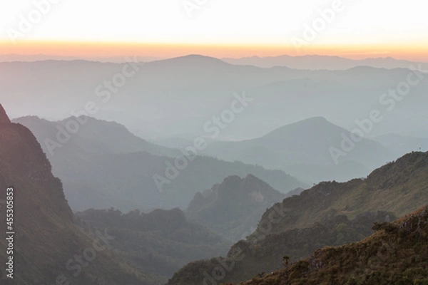 Obraz mountains landscape at the sunset