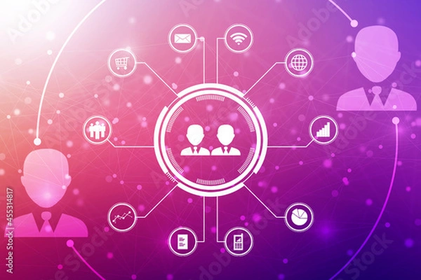 Fototapeta 2D Digital Abstract Business Networking background