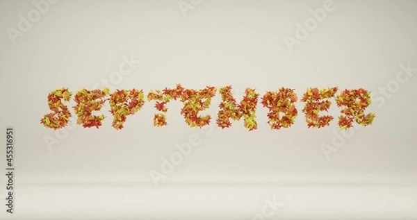 Fototapeta Colorful Autumn Leaves. Autumn Leaves 3d illustration. Fall leaves. 3d effect Leaves Background