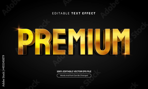 Fototapeta 3D Gold Premium Shiny Editable Text Effect, Editable Font Style Theme