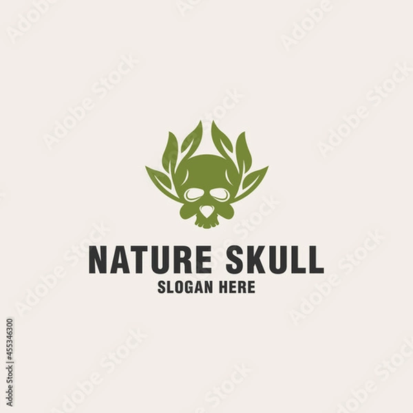Obraz Nature skull logo template on monogram style