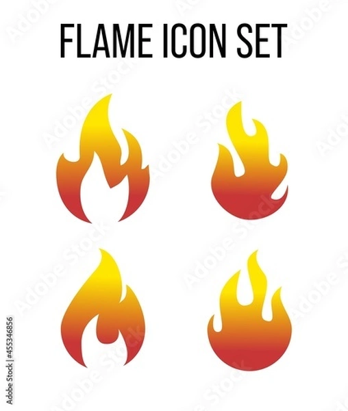 Obraz Flame Fire icon button emoji set vector illustration.