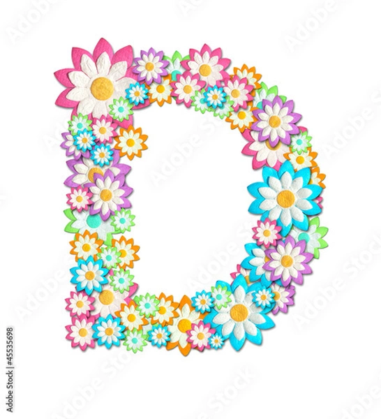 Fototapeta Flower Alphabet isolated on white background