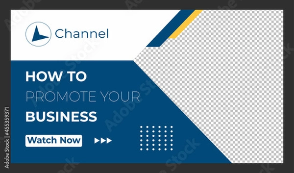 Fototapeta Editable Creative corporate social media web banner and youtube thumbnail template | Youtube live stream video thumbnail for marketing agency | video thumbnail | Youtube thumbnail