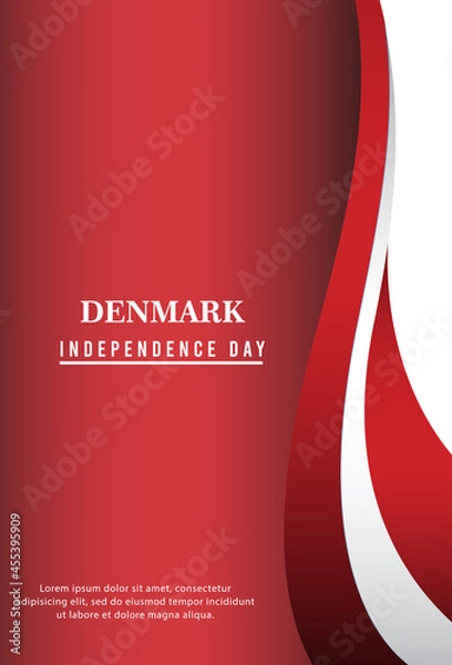 Fototapeta Happy independence day of Denmark. template, background. Vector illustration