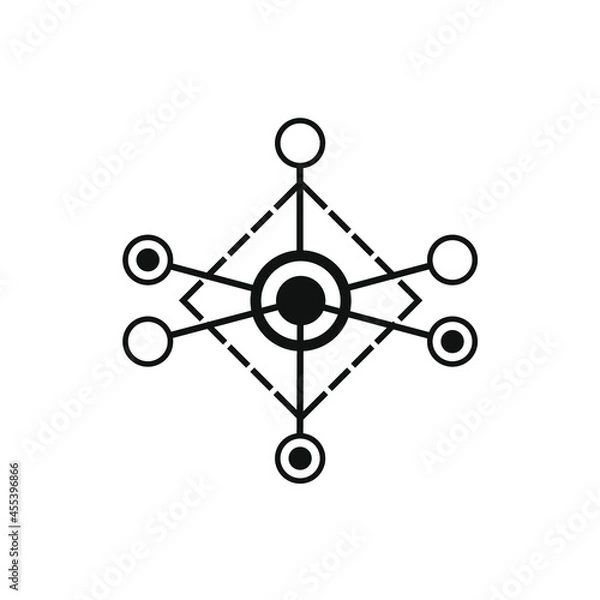 Fototapeta vector molecule with a dotted rectangle in the middle