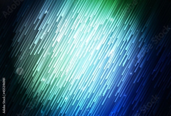 Obraz Dark Blue, Green vector background with stright stripes.