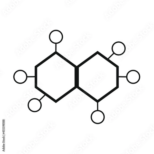 Fototapeta two adjacent hexagons attached to a circle