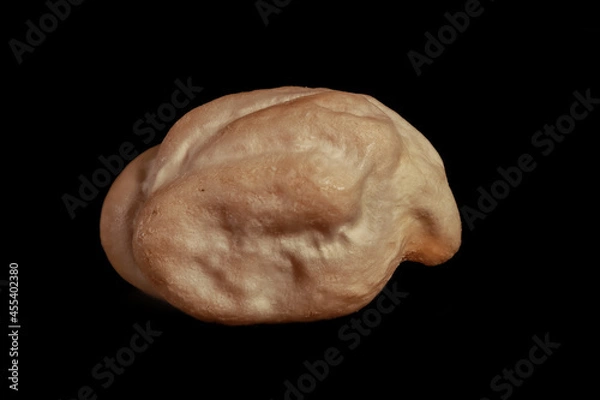 Fototapeta Extreme close up shot of Chick pea isolated on black background created with multi photo focus stack.