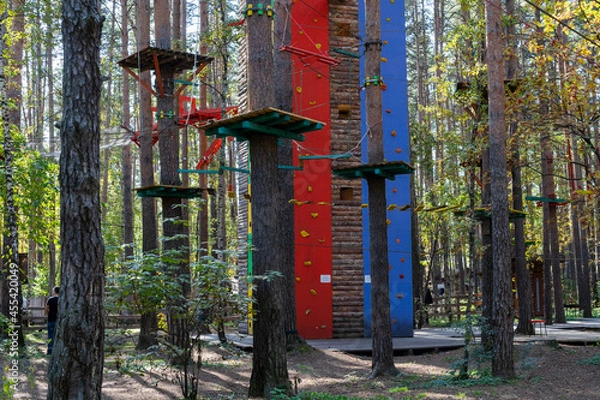 Obraz Children's a rope camp in the forest