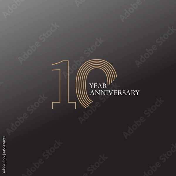 Obraz 10 YEAR ANNIVERSARY CELEBRATION VECTOR DESIGN TEMPLATE ILLUSTRATION