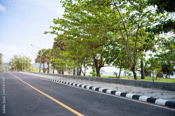 Obraz Street during the latest corona virus national lock-down.Empty street highway passing through the city.