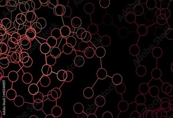 Fototapeta Dark Red, Yellow vector template with artificial intelligence structure.
