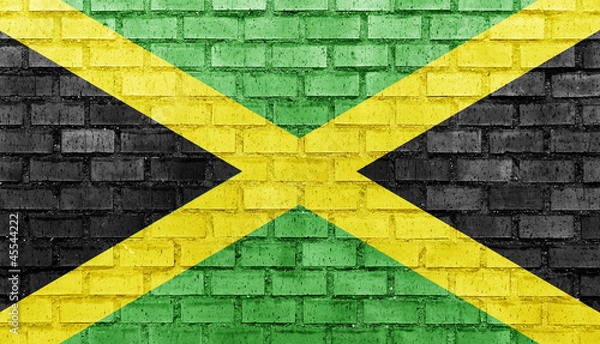 Obraz Jamaica flag on a brick wall