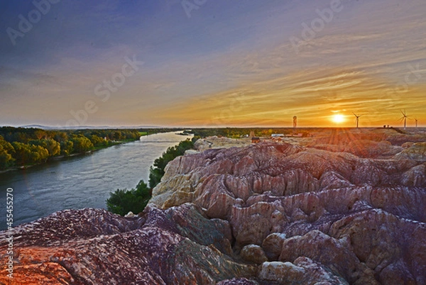 Obraz sunset over the river