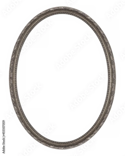 Obraz Silver oval frame for paintings, mirrors or photo isolated on white background