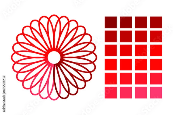 Fototapeta Circle geometric with red color palettes. Very suitable for digital painting, apps, websites, symbol, logo, icon and many more.