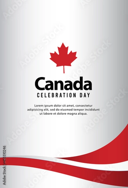 Fototapeta Happy independence day of canada. template, background. Vector illustration