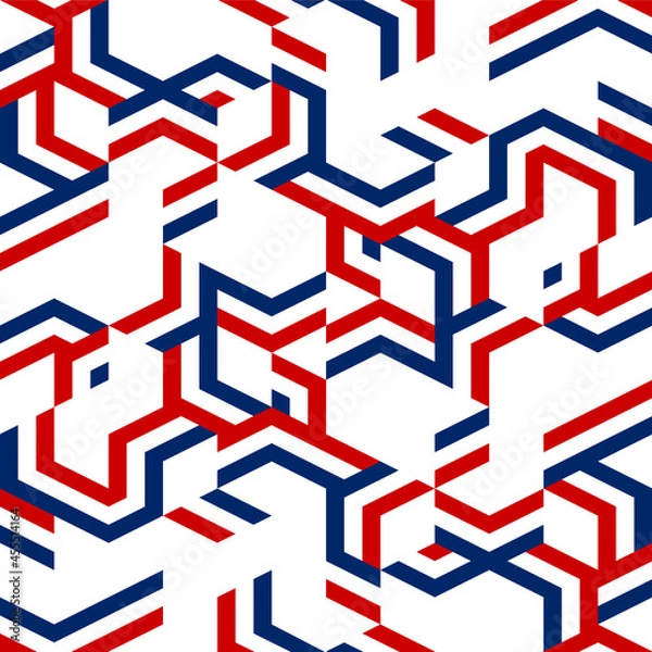 Fototapeta Abstract red and blue geometric pattern