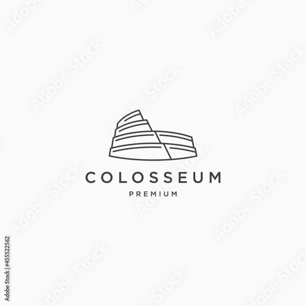 Fototapeta Colosseum logo icon design template flat vector