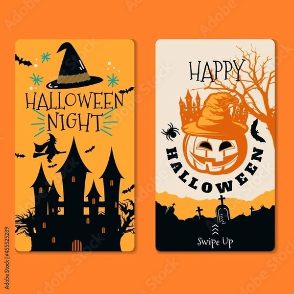 Obraz Happy halloween concept design for social media stories template