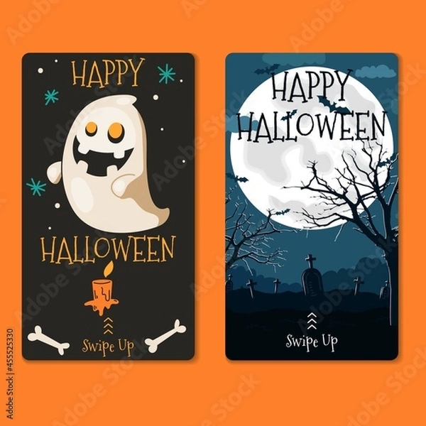 Obraz Happy halloween design for social media stories template