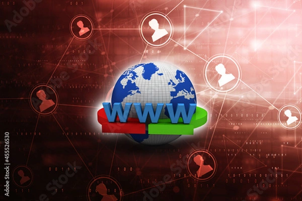 Fototapeta 3d rendering WWW" Text, Global
