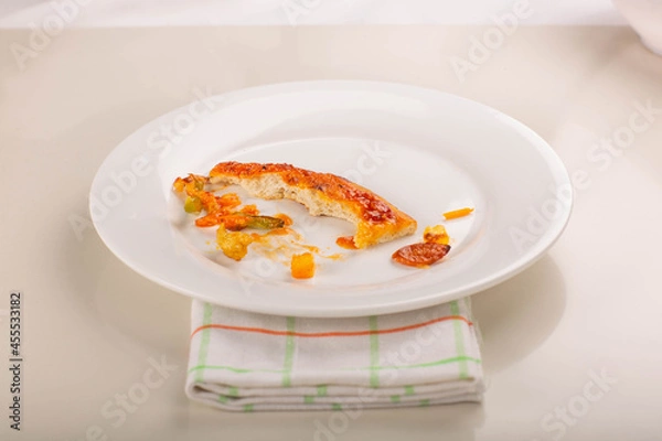 Obraz eaten Pizza plate