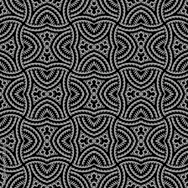 Fototapeta Abstract colorful seamless jacquard mosaic pattern. Design for fabric, wallpaper, paper, cover, weaving, packaging, tile, ceramics. Background for fashion textiles.