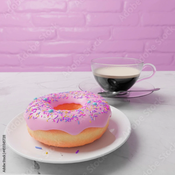 Obraz Café con donut