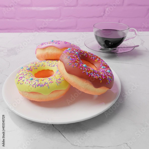 Obraz Café con donut