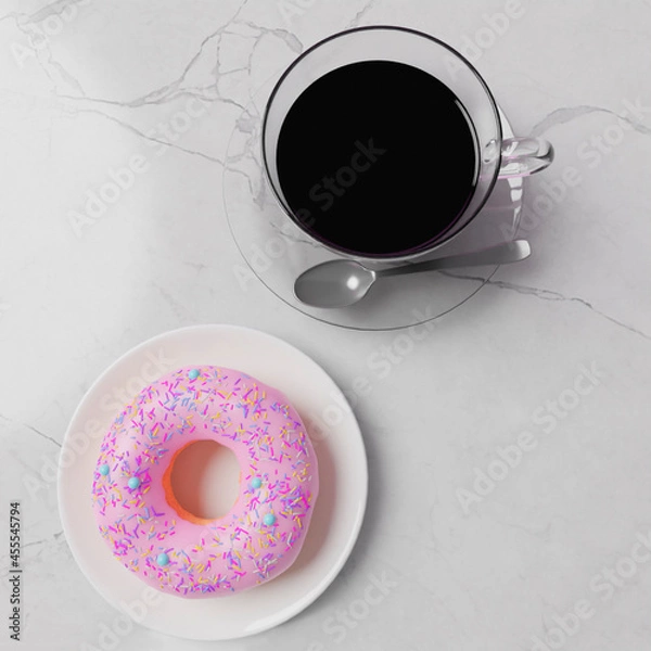 Obraz Café con donut