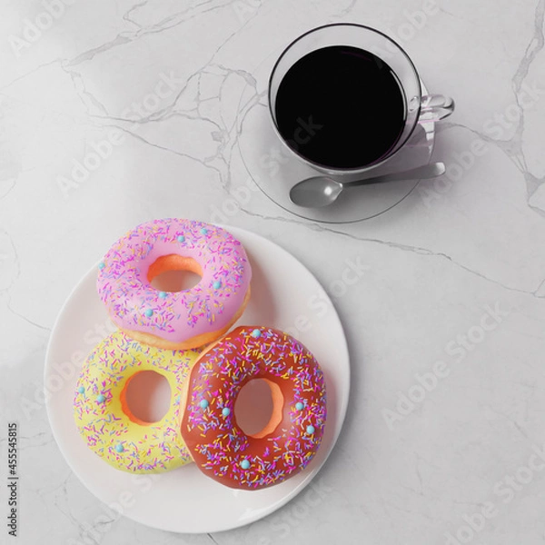 Obraz Café con donut