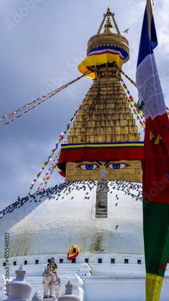Obraz stupa and prayer flag