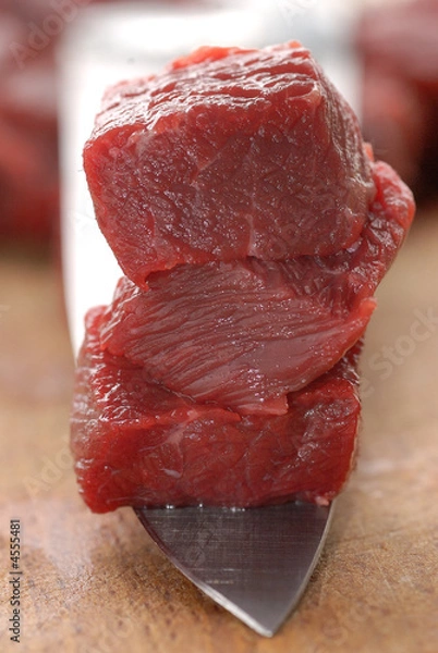 Obraz cubes de viande