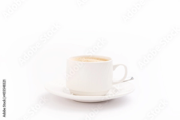 Obraz Cup of coffee closeup on white background