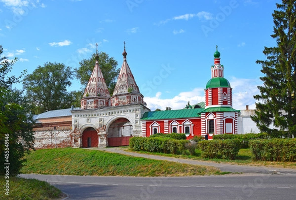 Fototapeta The Monastery of the Ordination of the Sacrament was founded in 1207 by the Bishop of Suzdal, John. Russia, Suzdal, August 2021.