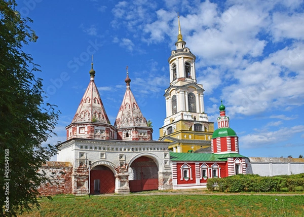 Fototapeta The Monastery of the Ordination of the Sacrament was founded in 1207 by the Bishop of Suzdal, John. Russia, Suzdal, August 2021.