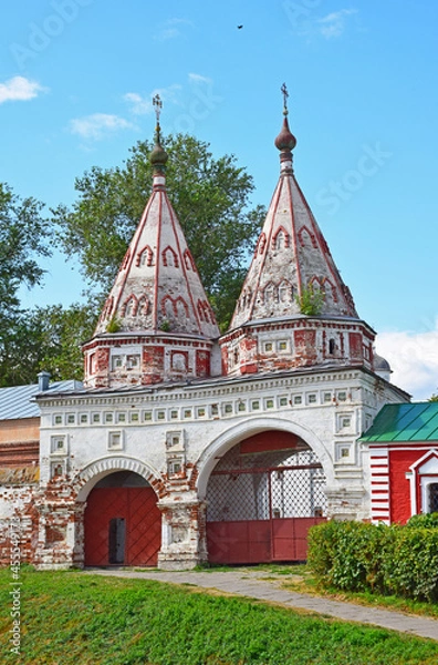 Fototapeta The Monastery of the Ordination of the Sacrament was founded in 1207 by the Bishop of Suzdal, John. Russia, Suzdal, August 2021.