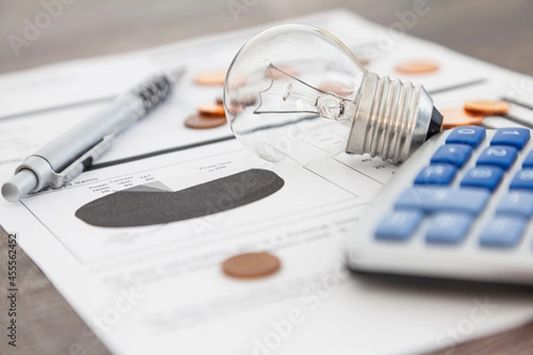 Obraz Light bulb on an electricity bill