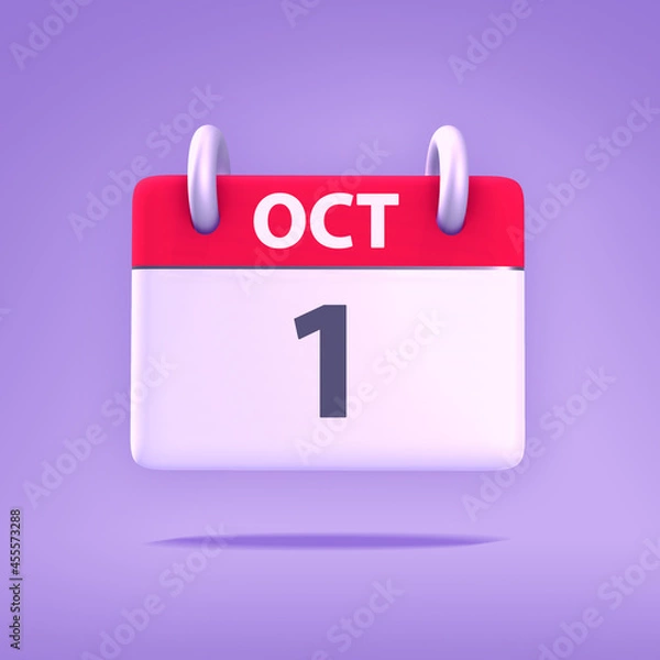 Obraz 3D Calendar - October 1st