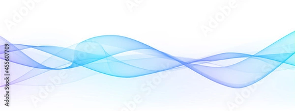 Fototapeta 白い背景に抽象的な青と紫のウェーブ背景イラスト
