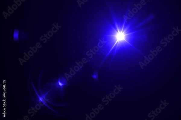 Obraz Beautiful optical lens flare effect and bokeh on black blackground