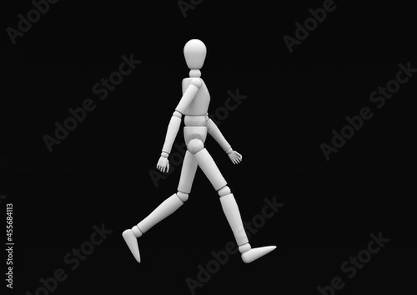 Fototapeta デッサン人形　歩く